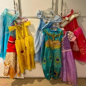 Disney Princess Dress Bundle - 7 total 5 from Disney store directly Sz 5/6